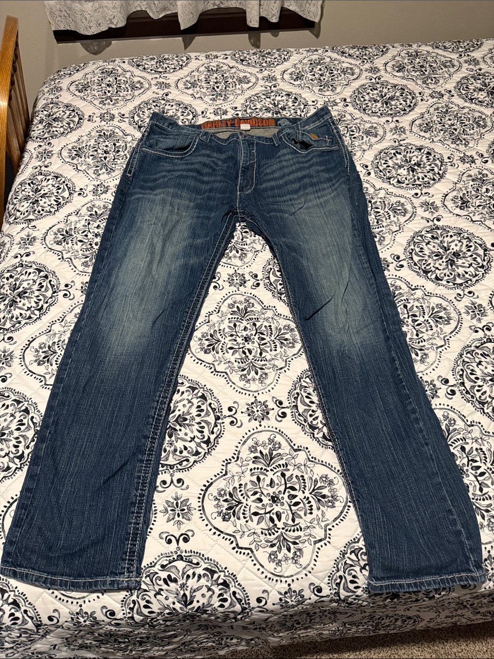 Harley-Davidson Men's Blue Straight Jeans